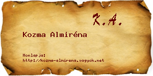 Kozma Almiréna névjegykártya