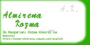almirena kozma business card